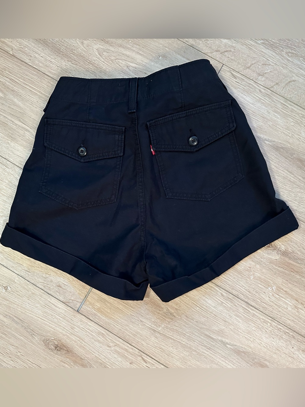 Levi's Women's Black High-Rise Utility Shorts -Ribcage - Picture 3 of 6